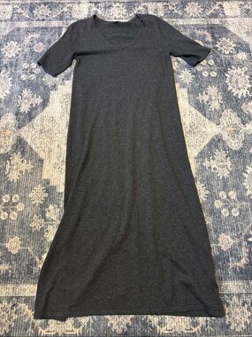 J. Jill Charcoal V-Neck Short-Sleeve Maxi Dress